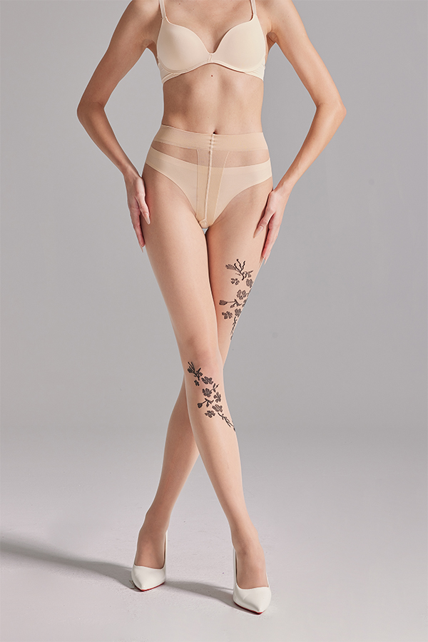 Mechas Matt Floral Jacquard medias