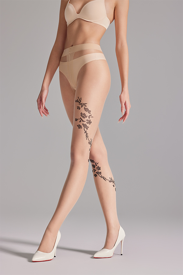 Mechas Matt Floral Jacquard medias